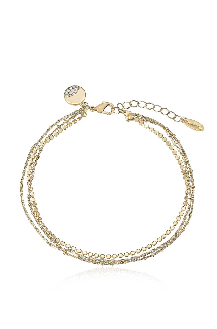 Anklets Ettika | Crystal Dipped Multi 18K Gold Plated Chain Anklet