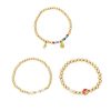 Bracelets Ettika | Positive Vibes Stack 18K Gold Plated Elastic Bracelets Set Of 3