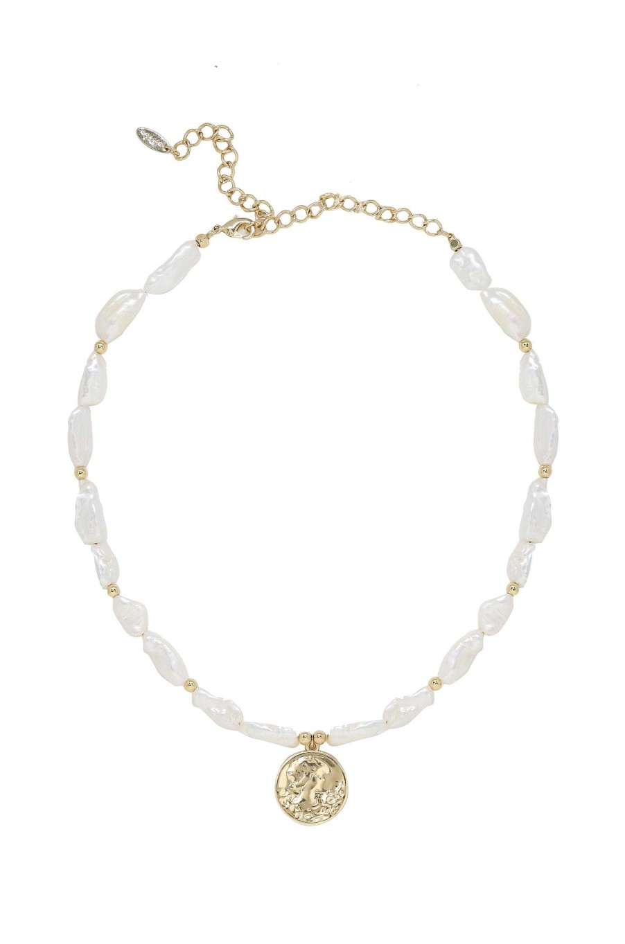 Necklaces Ettika | Paloma Pearl 18K Gold Plated Coin Necklace