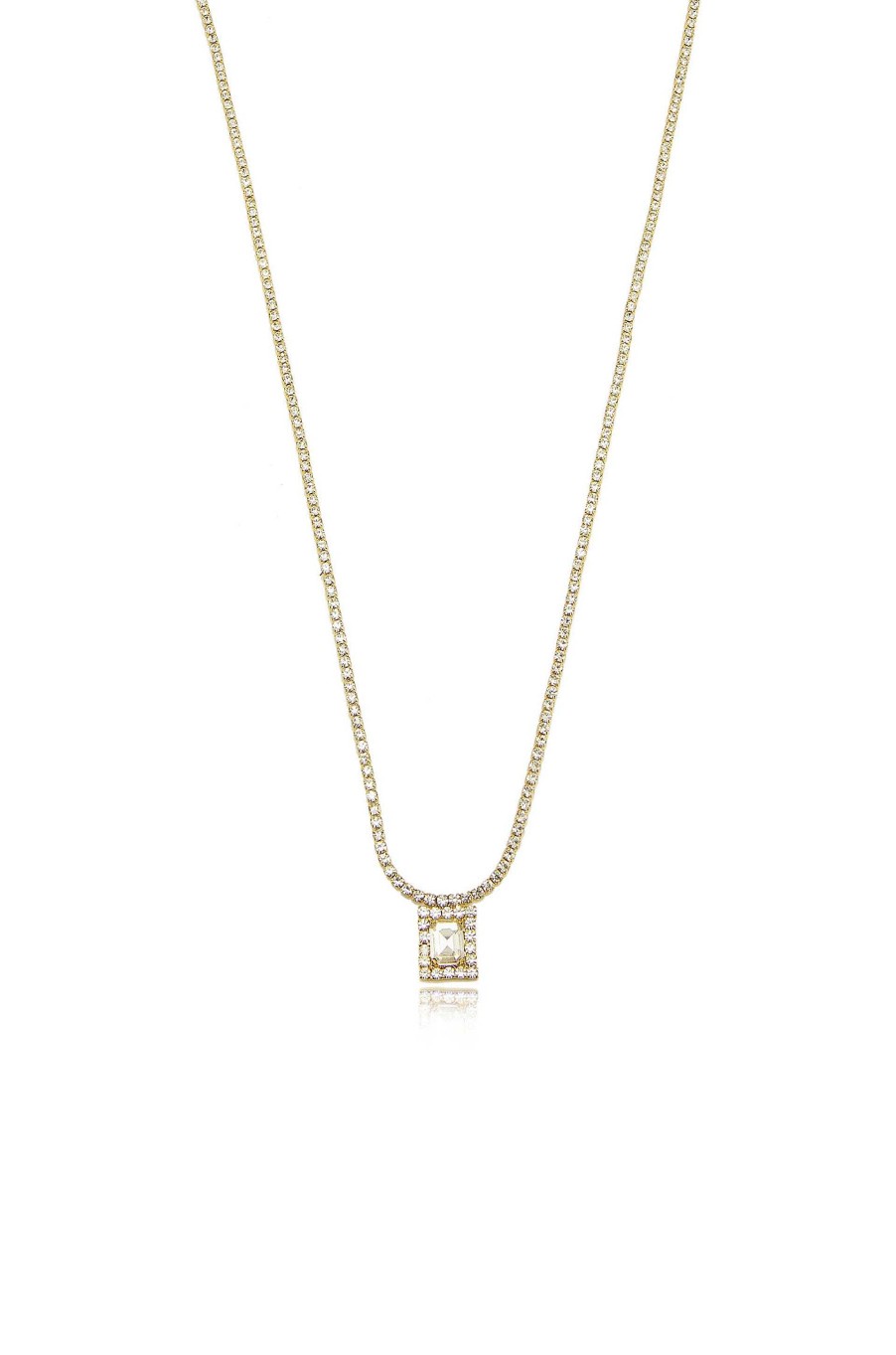 Necklaces Ettika | Minimal Crystal 18K Gold Plated Adjustable Necklace