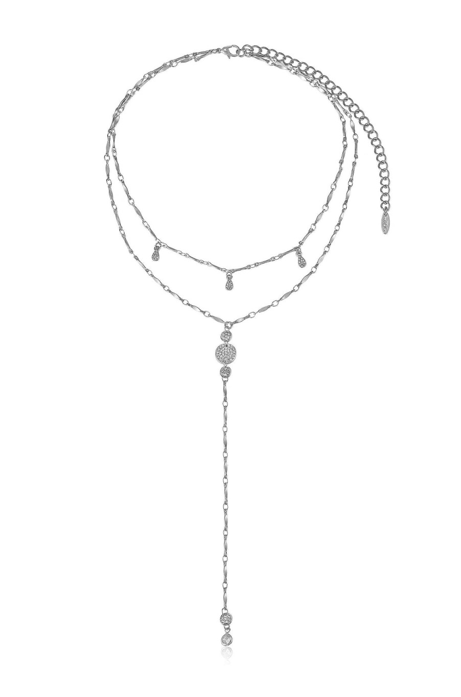 Necklaces Ettika | Carmine Layered Crystal Lariat Necklace