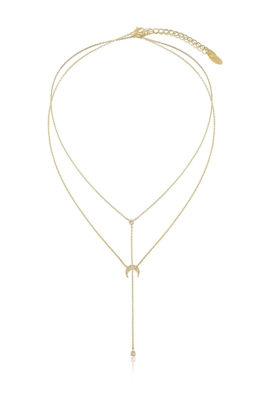 Necklaces Ettika | Dainty Layered Crescent Moon 18K Gold Plated Necklace Set