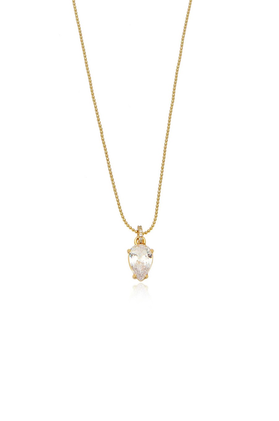 Necklaces Ettika | Thin And Delicate 18K Gold Plated Crystal Pendant Necklace