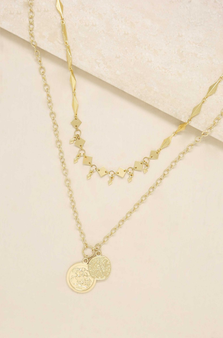 Necklaces Ettika | Stella Coin 18K Gold Plated Layered Necklace