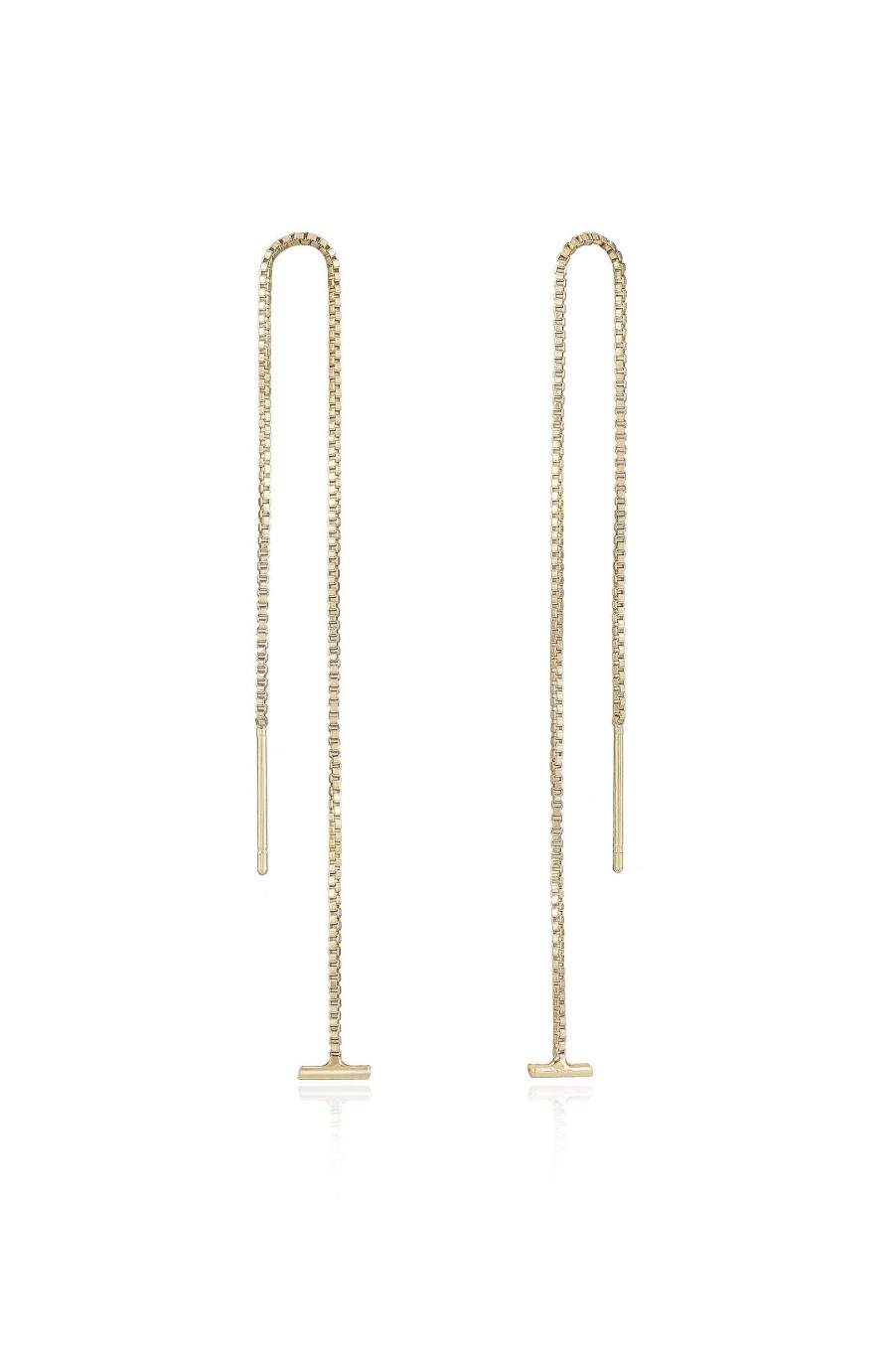 Earrings Ettika | Single Chain Threader 18K Gold Plated Earrings