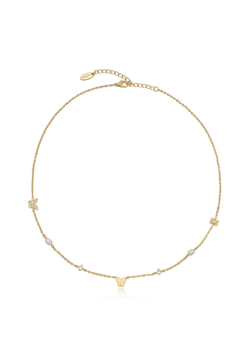 Necklaces Ettika | Subtle Butterflies And Pearl Necklace