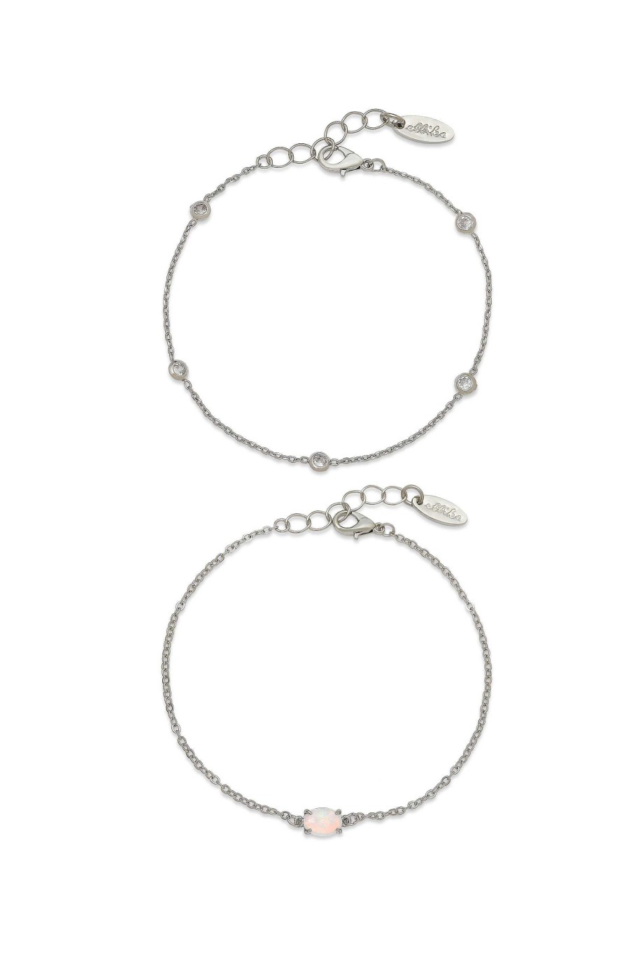 Bracelets Ettika | Opal & Crystal Dainty Bracelet Set With Extender Add On