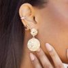 Earrings Ettika | Textured Etching 18K Gold Plated Earrings