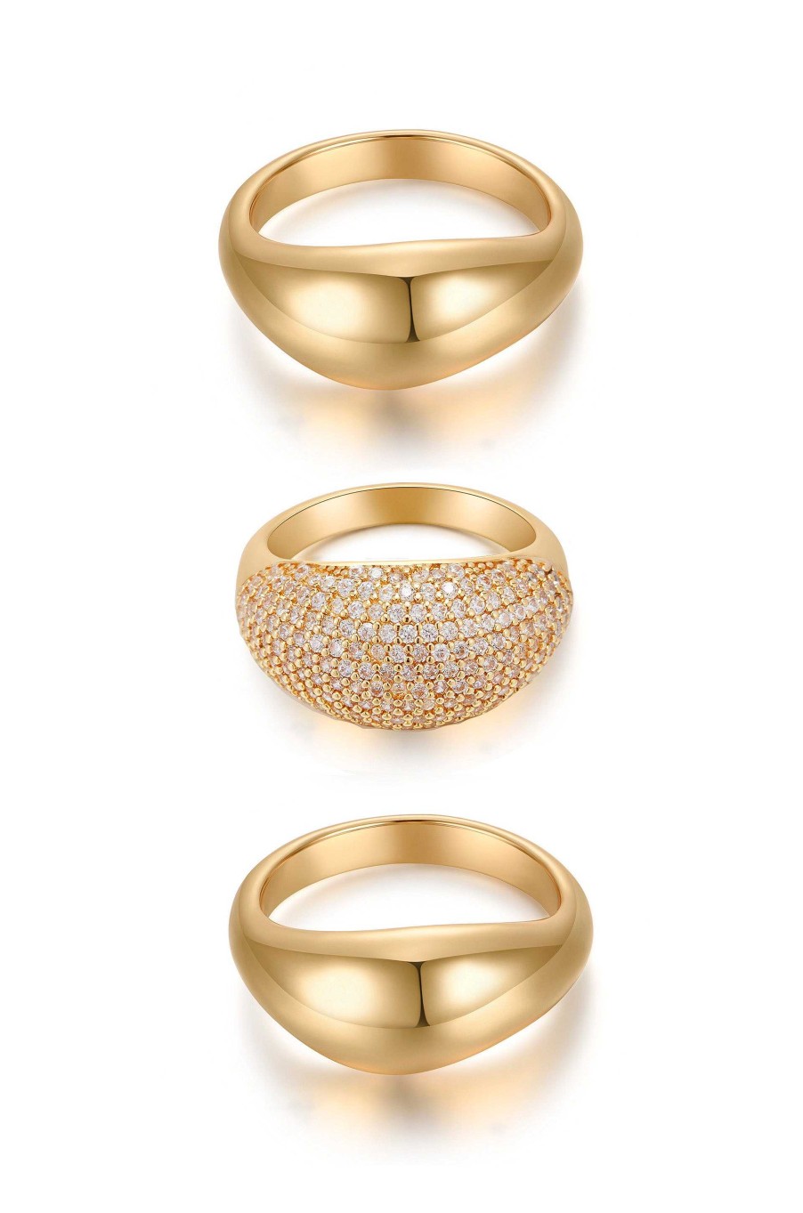 Rings Ettika | Timeless Glamour 18K Gold Plated Ring Set