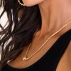 Necklaces Ettika | Single 18K Gold Plated Chain And Crystal Bead Necklace