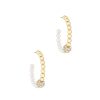 Earrings Ettika | Golden Ball, Pearl, And Crystal 18K Gold Plated Hoops