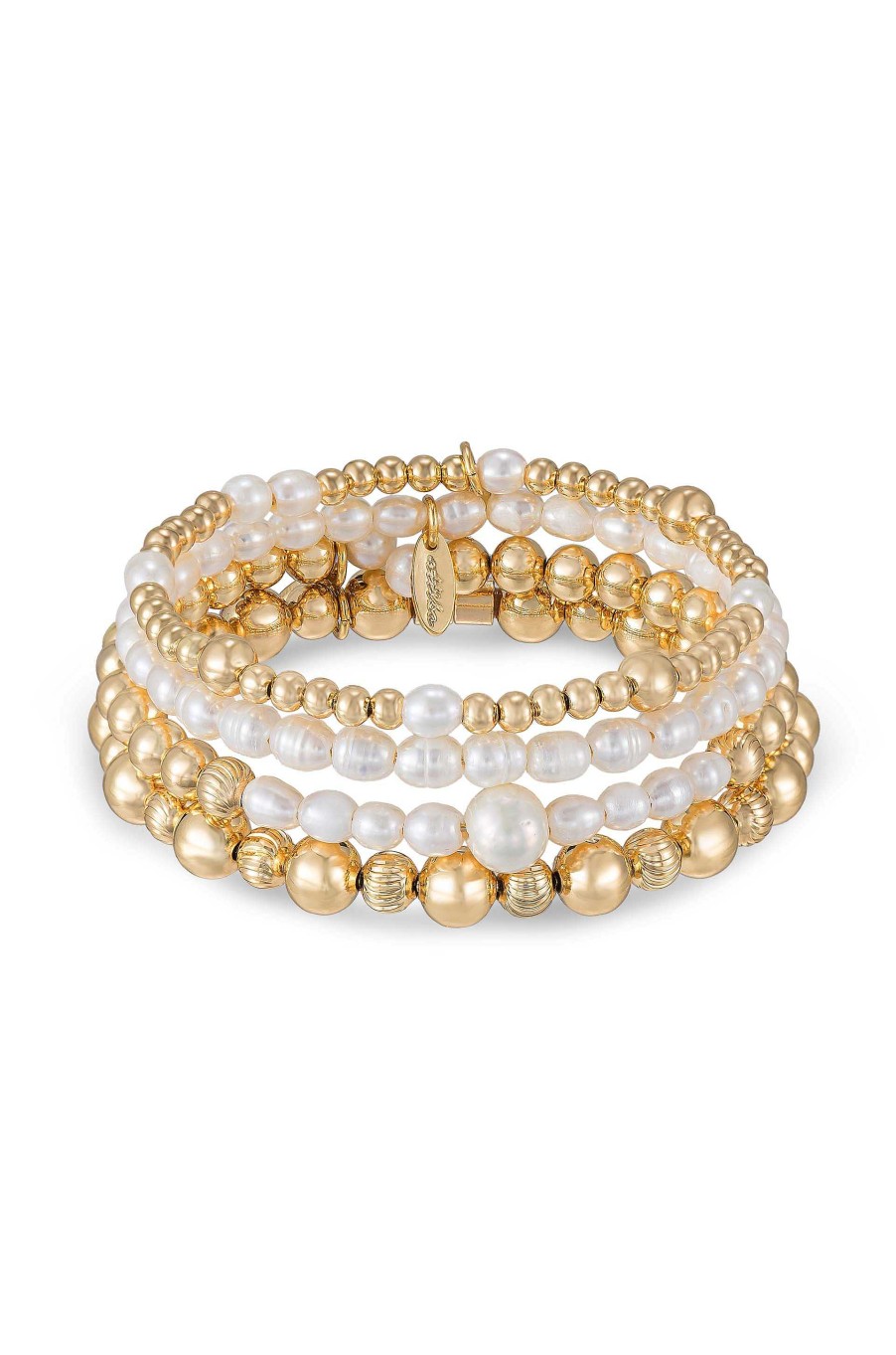 Bracelets Ettika | Freshwater Pearl Party Stack 18K Gold Plated Bracelet Set