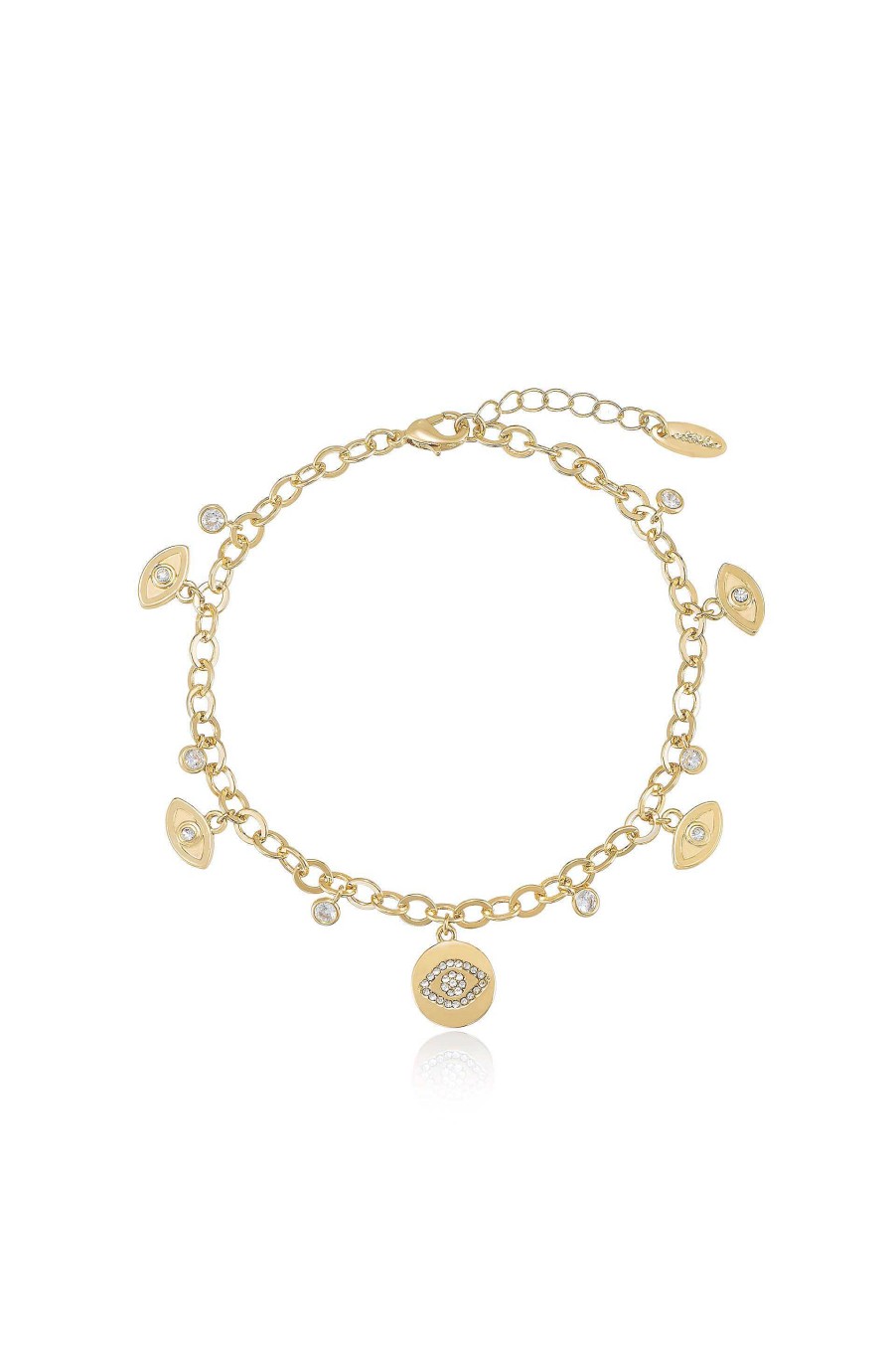 Anklets Ettika | Third Eye Crystal Charm 18K Gold Plated Anklet