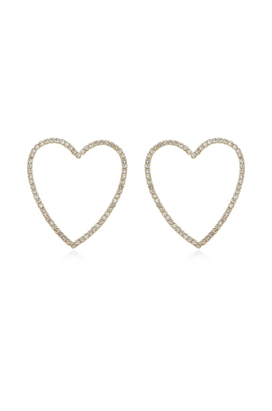 Earrings Ettika | Open Your Heart Crystal 18K Gold Plated Hoop Earrings