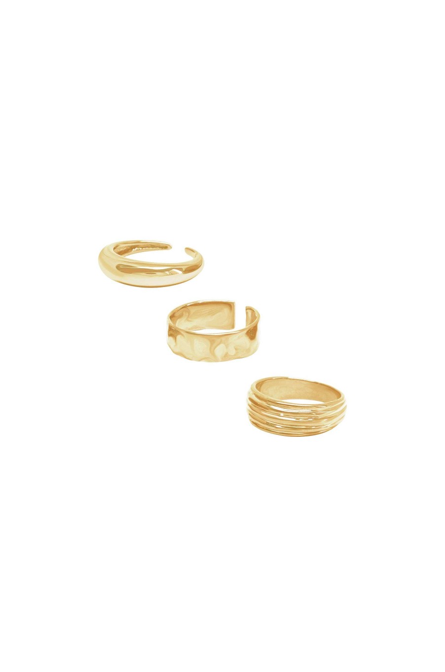 Rings Ettika | Golden Glow 18K Gold Plated Ring Set