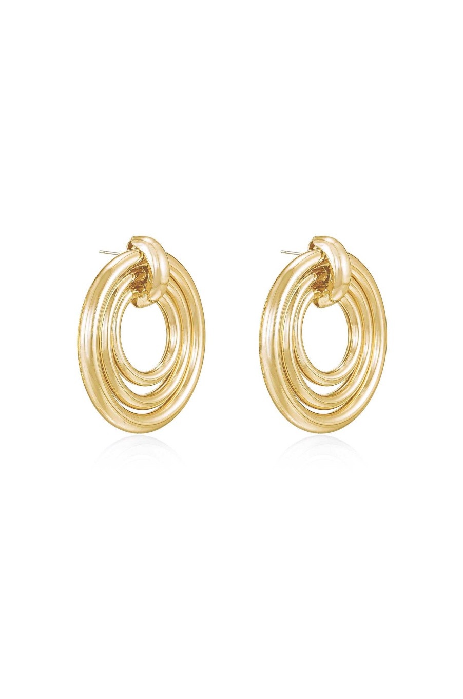 Earrings Ettika | Layered Multi-Ring 18K Gold Plated Earrings