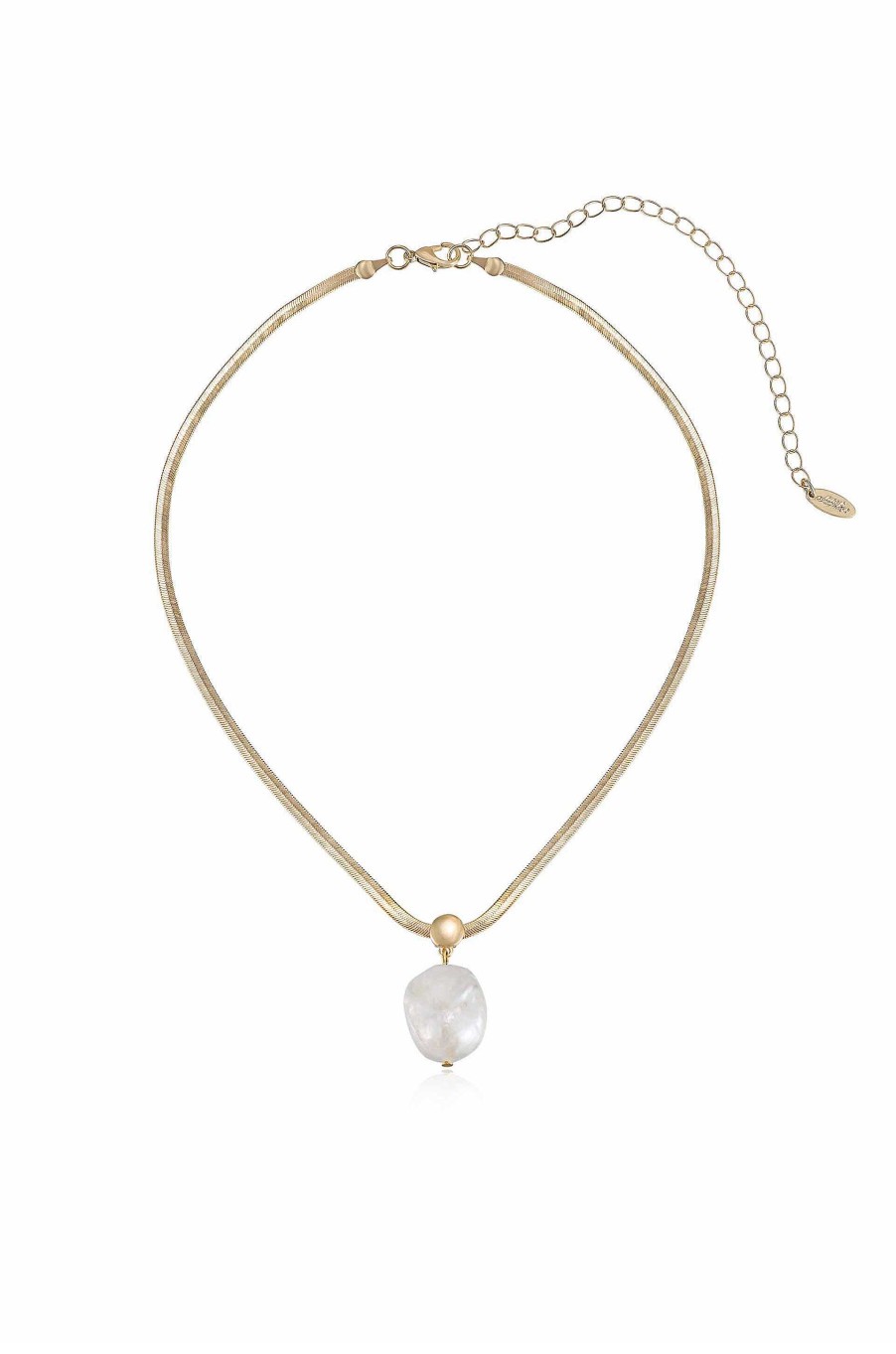 Necklaces Ettika | Baroque Pearl Pendant 18K Gold Plated Snake Chain Necklace