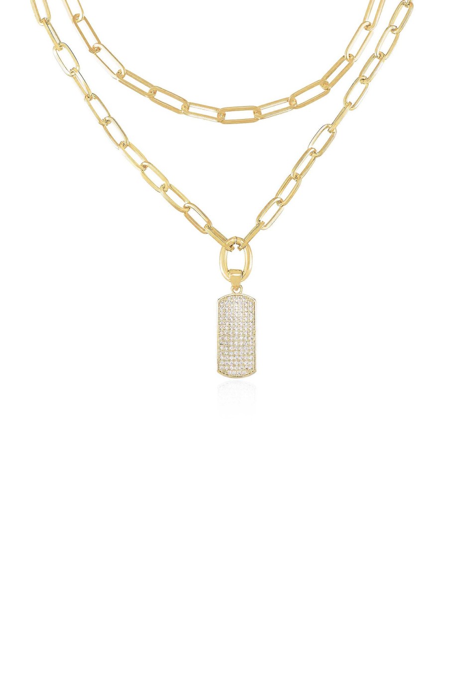 Necklaces Ettika | Linked Up Crystal Pendant 18K Gold Plated Layered Necklace Set