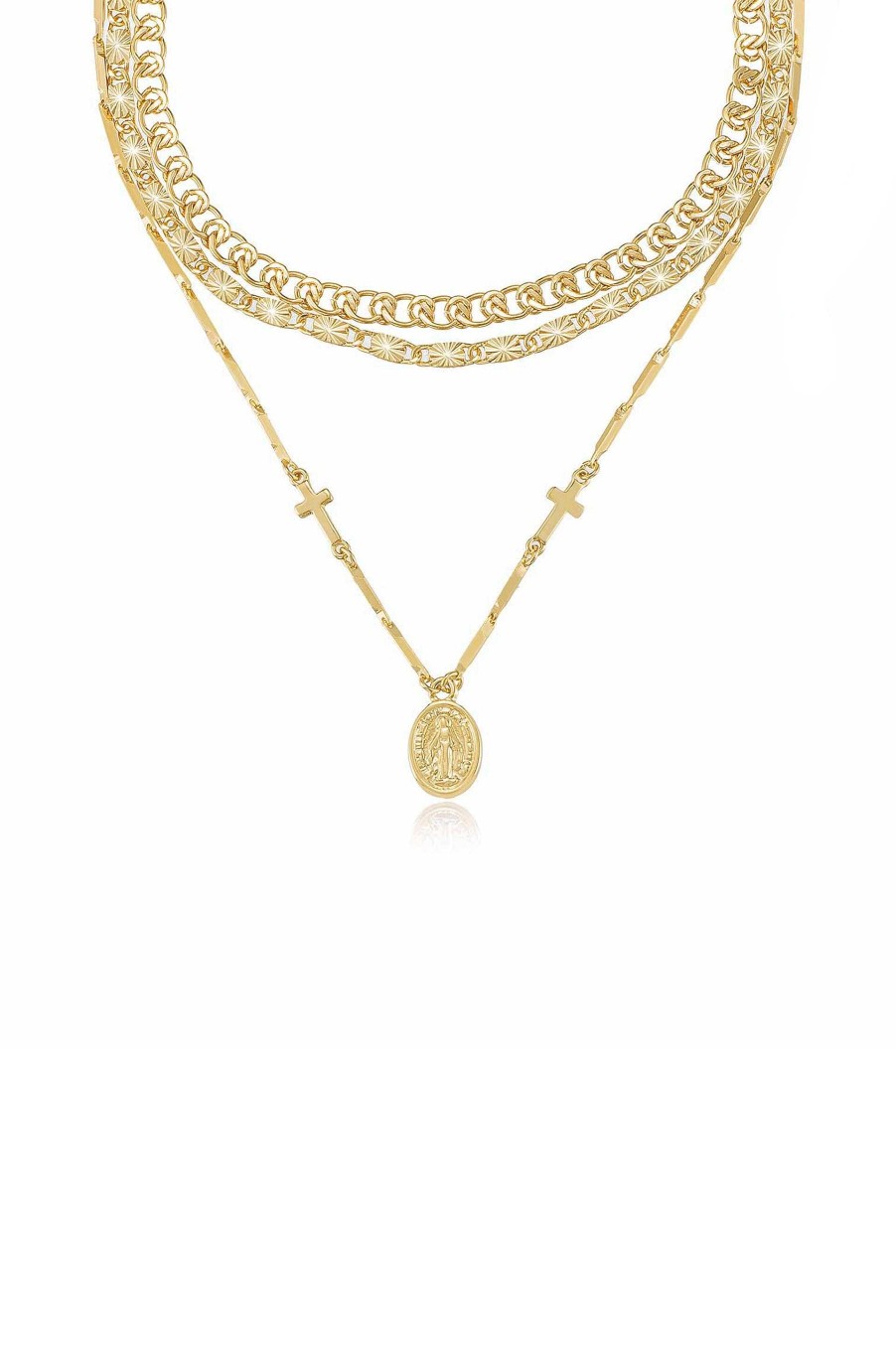 Necklaces Ettika | Mixed Layers 18K Gold Plated Necklace