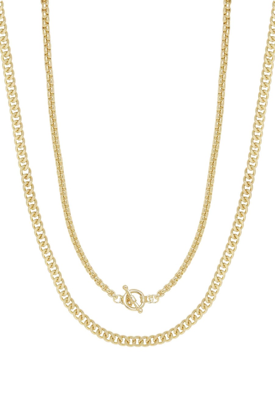 Necklaces Ettika | Double 18K Gold Plated Mixed Chain Necklace Set