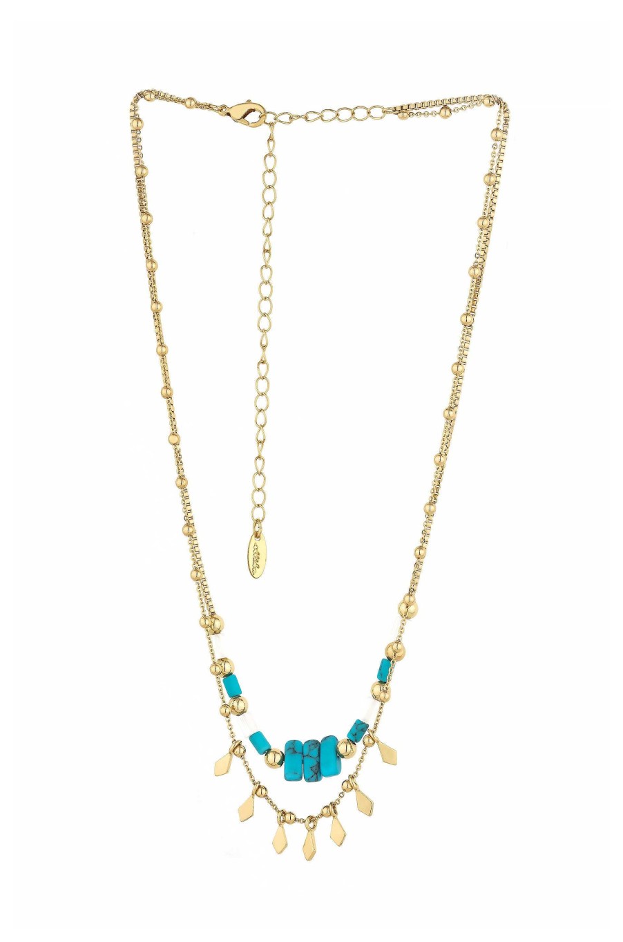 Necklaces Ettika | Desert Dreamer Turquoise Layered 18K Gold Plated Necklace