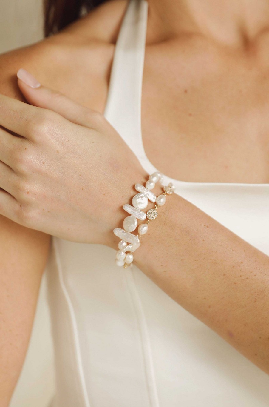 Bracelets Ettika | Freshwater Favorites 18K Gold Plated Pearl Bracelet Set