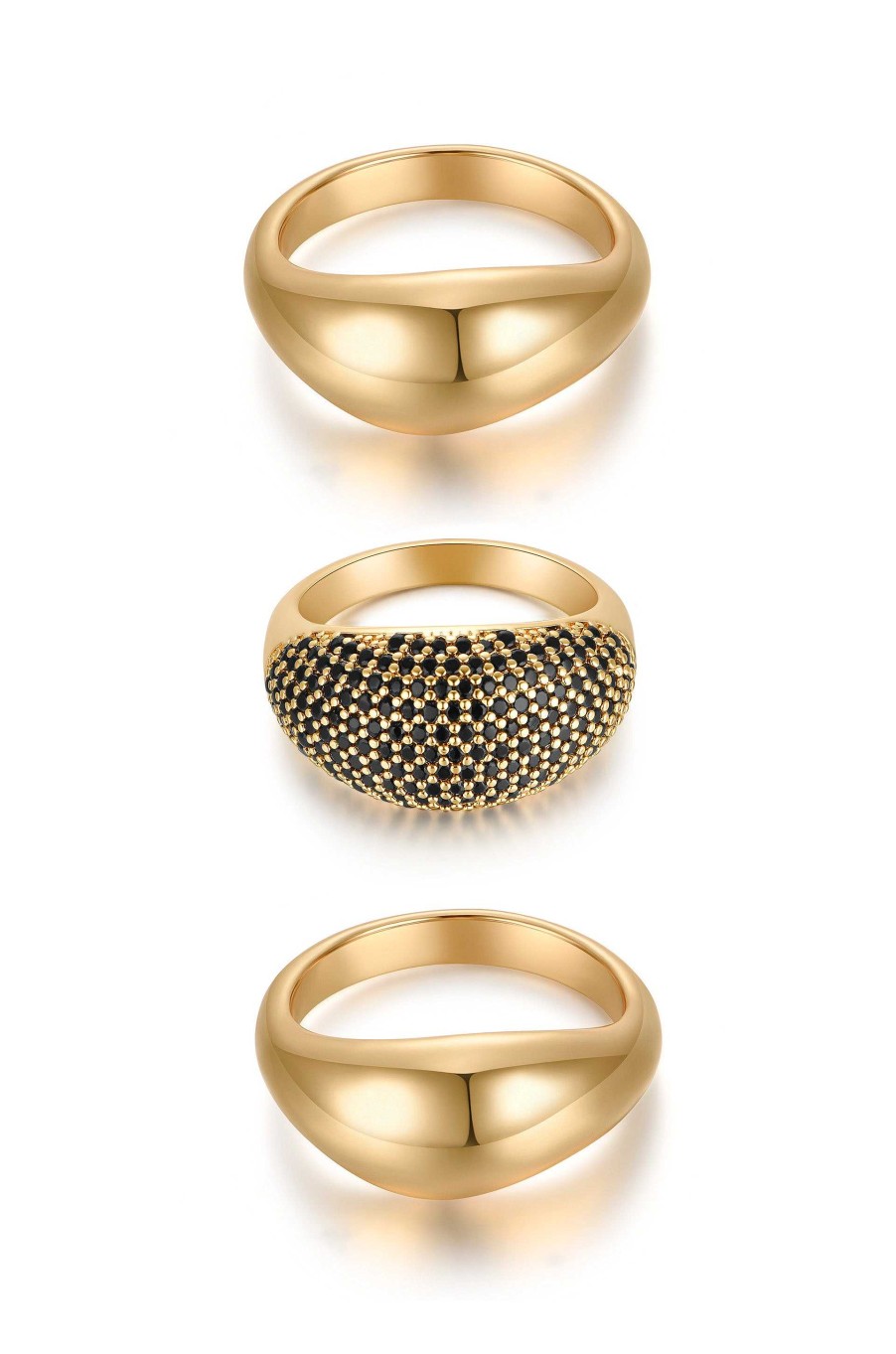 Rings Ettika | Timeless Glamour 18K Gold Plated Ring Set