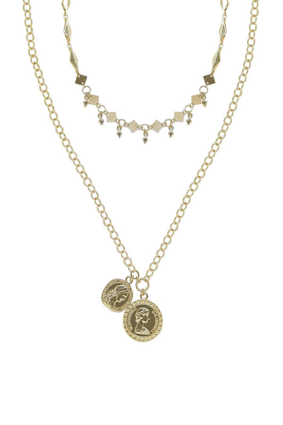 Necklaces Ettika | Stella Coin 18K Gold Plated Layered Necklace