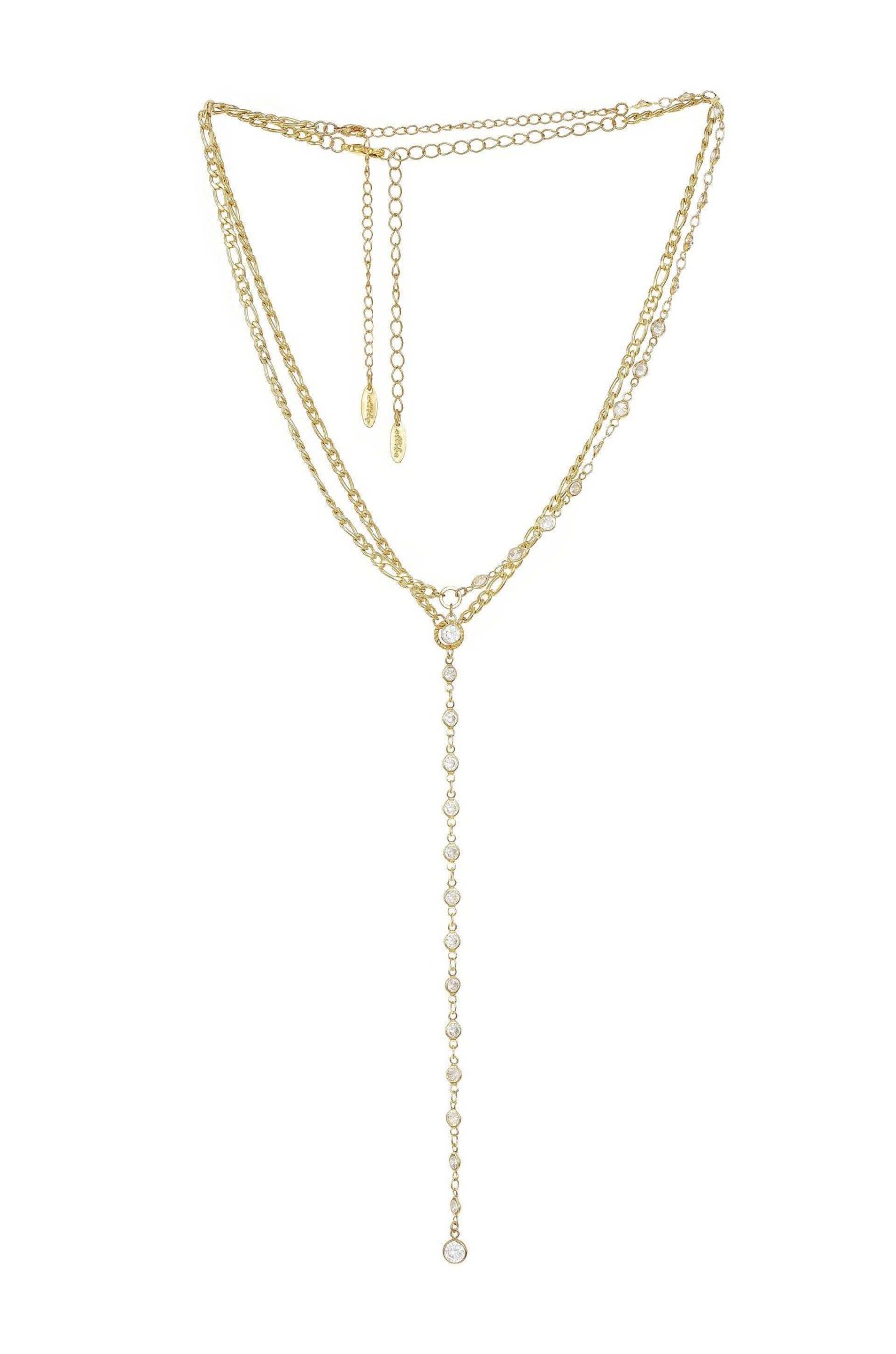 Necklaces Ettika | Sweet Song Crystal Lariat 18K Gold Plated Necklace