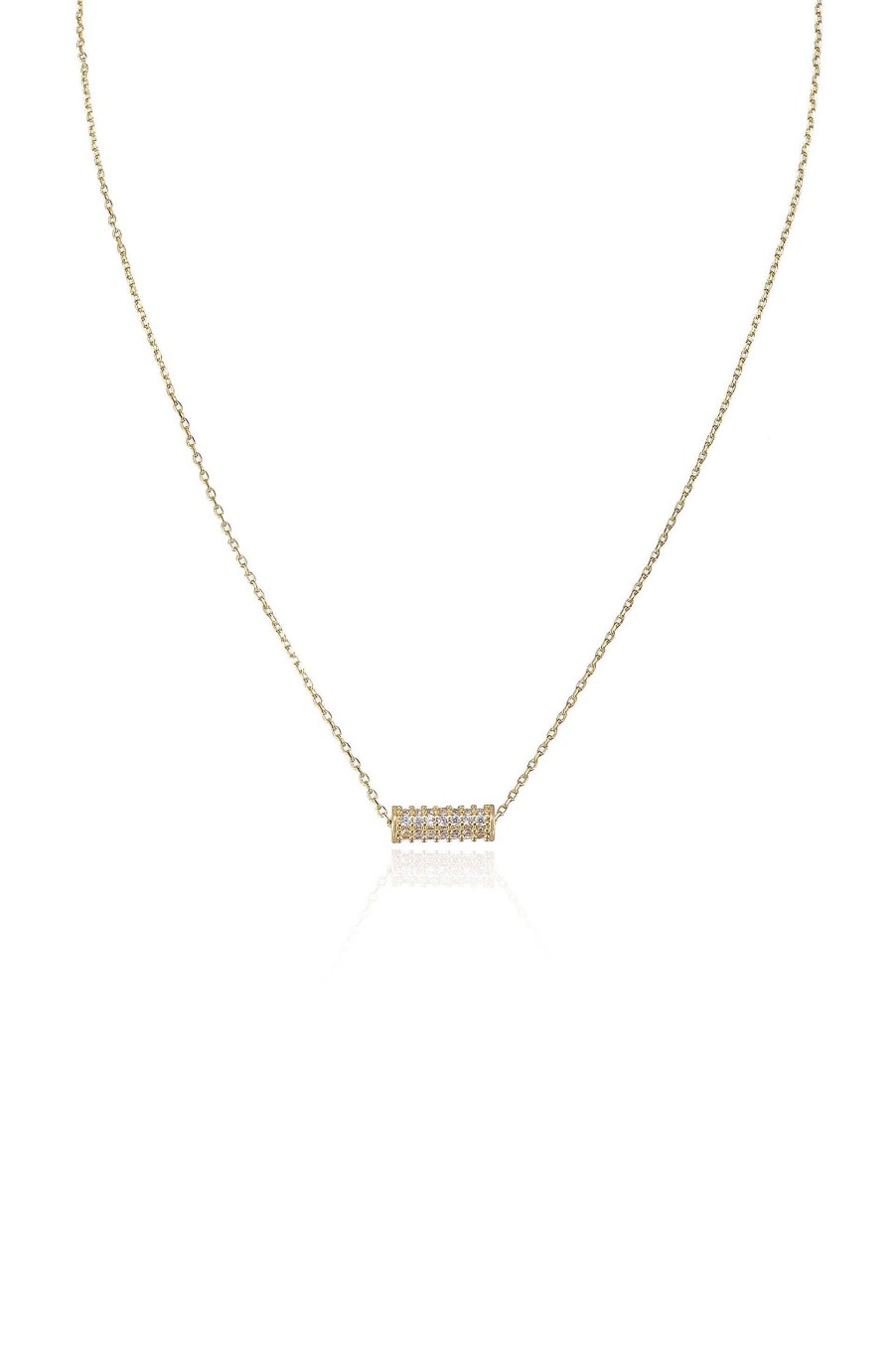 Necklaces Ettika | Crystal Cylinder 18K Gold Plated Necklace