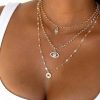 Necklaces Ettika | Stay Protected 18K Gold Plated Crystal Necklace Set