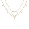 Necklaces Ettika | Crystal Heart And Drop Layered 18K Gold Plated Necklace Set Of 2