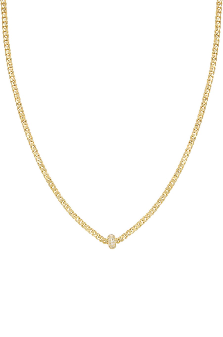 Necklaces Ettika | Single 18K Gold Plated Chain And Crystal Bead Necklace