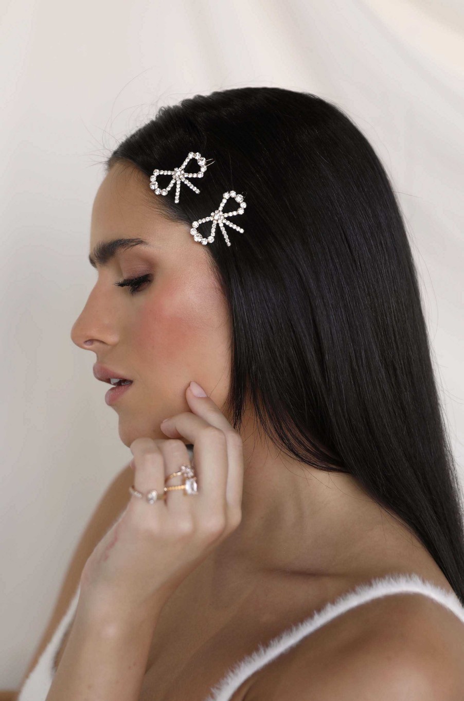 Hair Accessories Ettika | All Wrapped Up Crystal Bow Clip Set