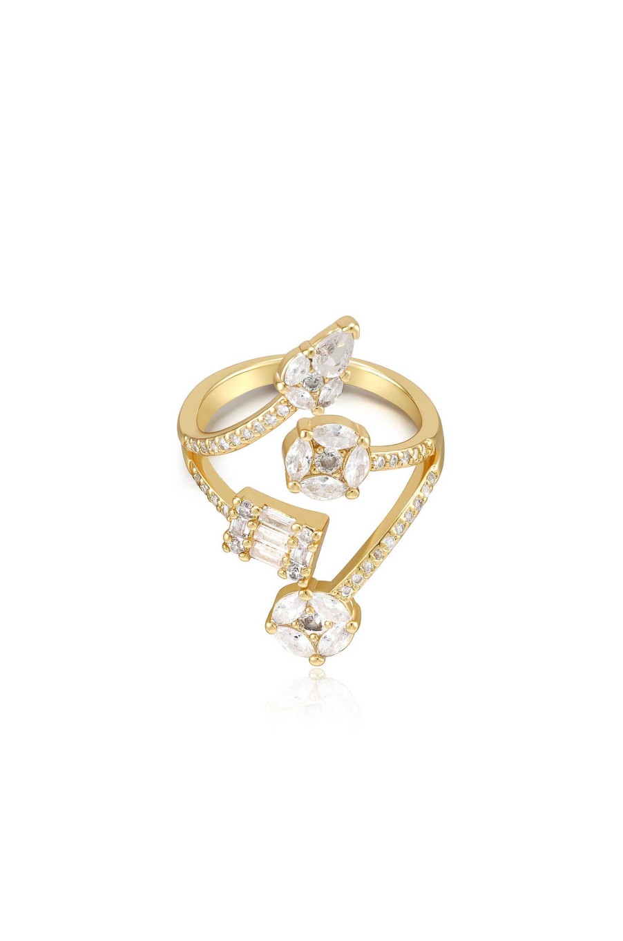 Rings Ettika | Doing The Most Crystal Shine 18K Gold Plated Ring