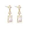 Earrings Ettika | Reflective Crystal 18K Gold Plated Dangle Earrings