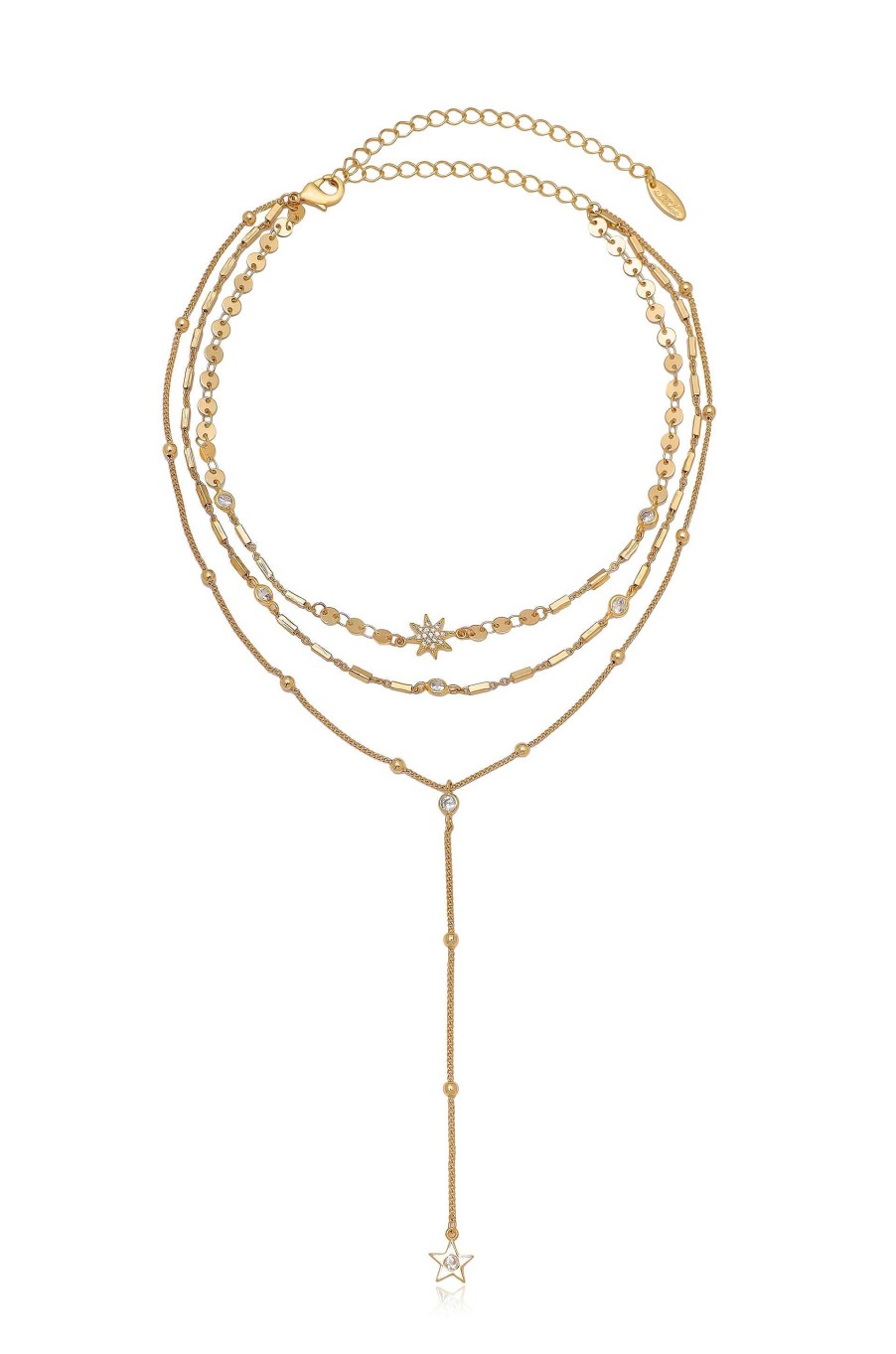 Necklaces Ettika | Forever Star Fall 18K Gold Plated Multi-Chain Choker