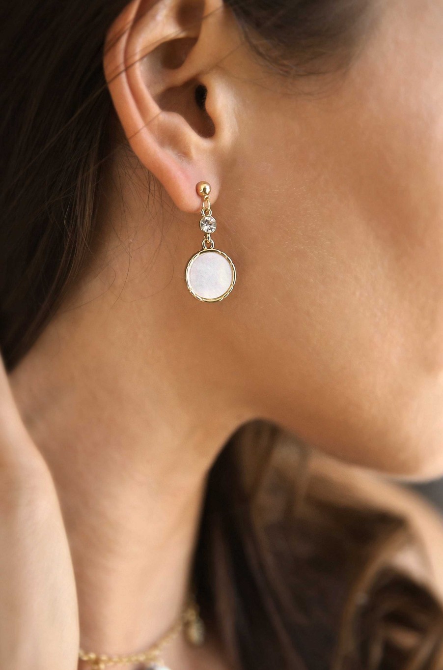 Earrings Ettika | Love By The Moon White Drop 18K Gold Plated Earrings