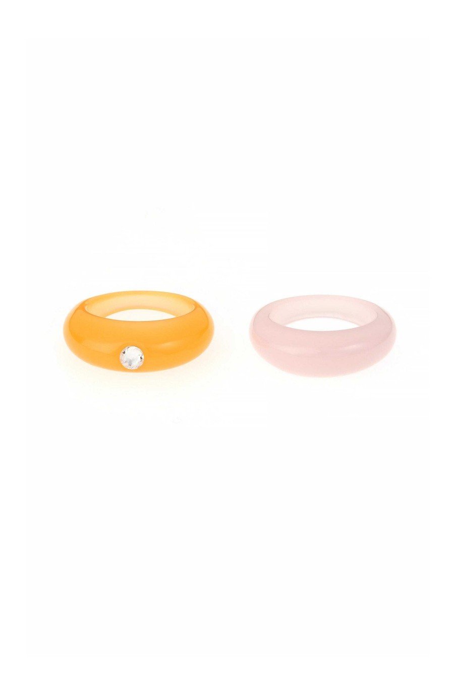 Rings Ettika | Creamsicle And Puff Pink Resin Ring Set