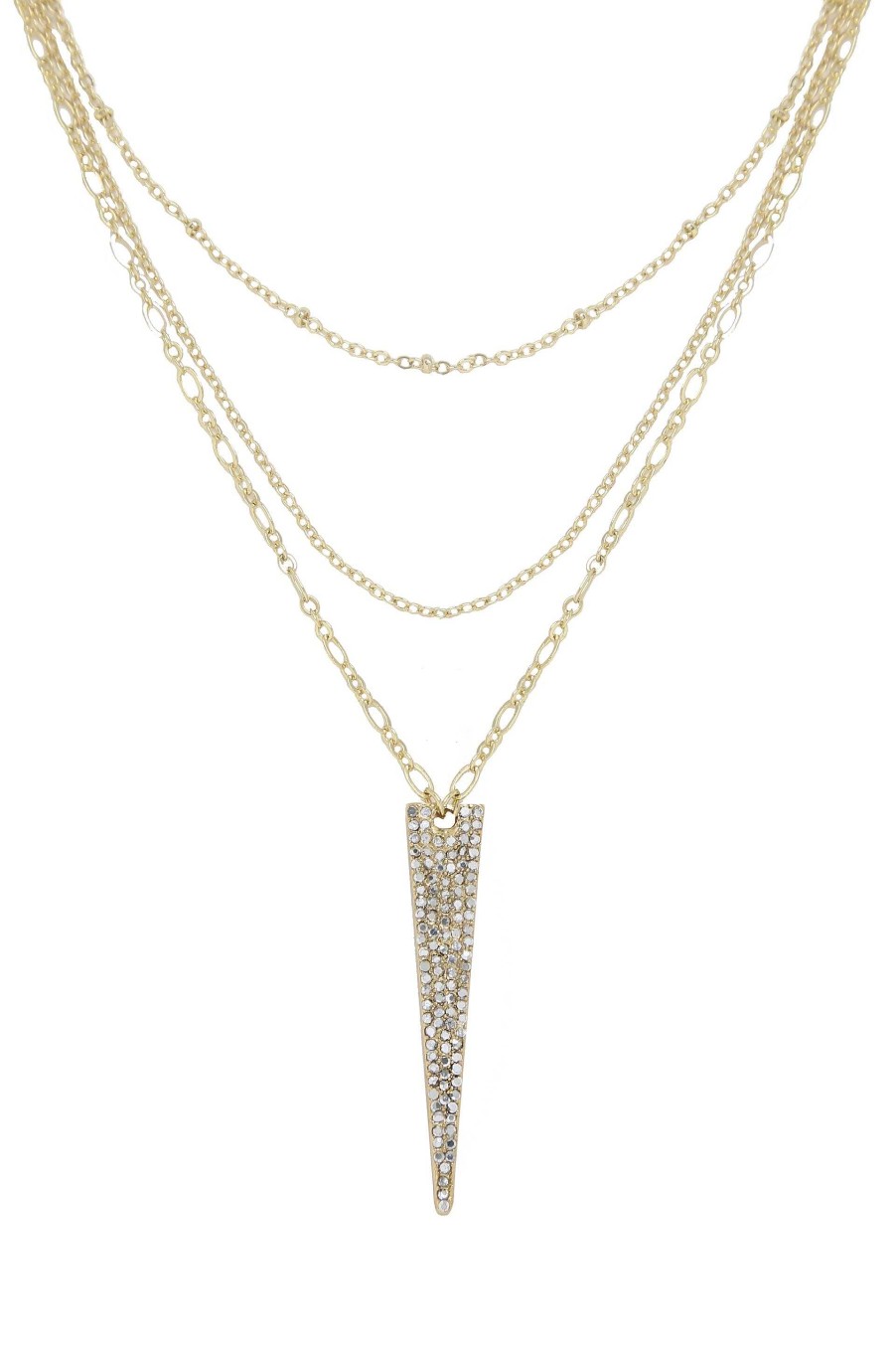 Necklaces Ettika | Layered Crystal Spike 18K Gold Plated Necklace