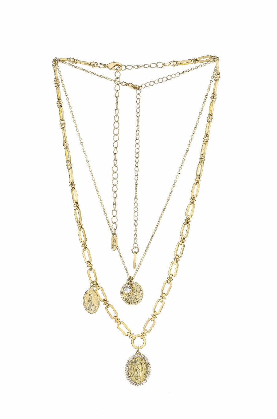 Necklaces Ettika | Layered Saints 18K Gold Plated Necklace Set