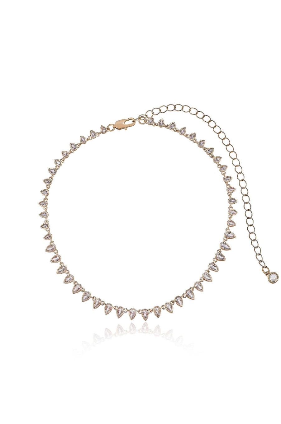 Necklaces Ettika | Pointed Bezel Crystal 18K Gold Plated Choker