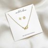 Necklaces Ettika | Hugs And Kisses 18K Gold Plated Xo Necklace & Earring Stud Boxed Set