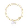 Bracelets Ettika | Ocean Secrets Pearl Charm 18K Gold Plated Chain Link Bracelet