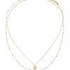 Necklaces Ettika | Crystal Disc 18K Gold Plated Layered Necklace Set