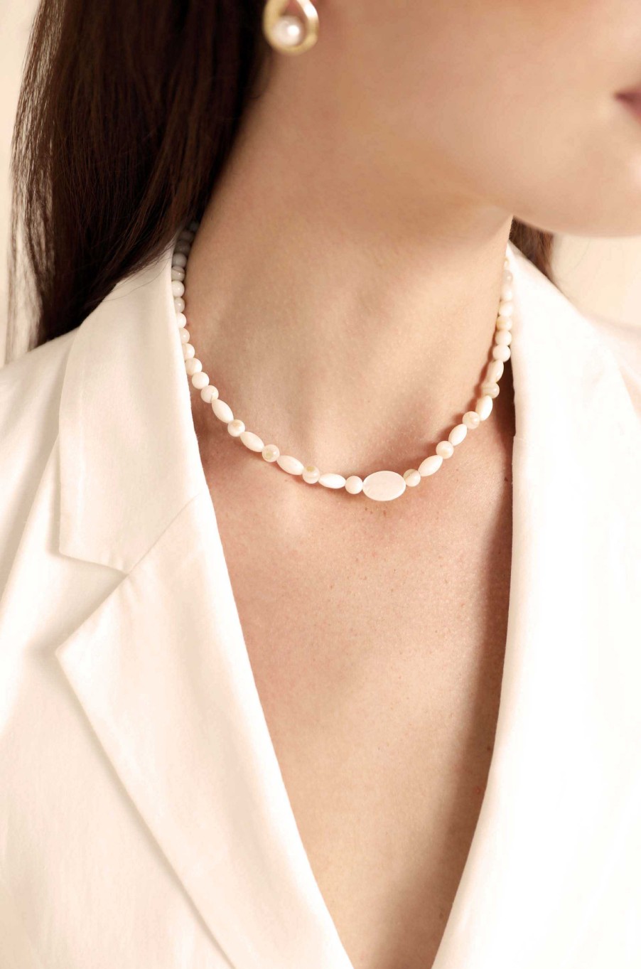 Necklaces Ettika | Opalescent Shell And 18K Gold Plated Necklace Set