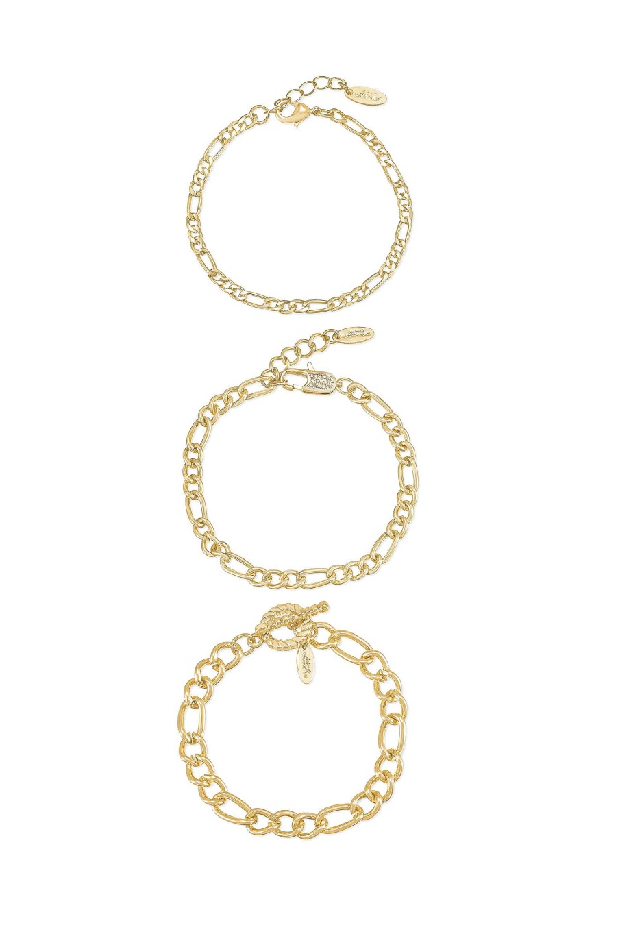 Bracelets Ettika | Linked Up 18K Gold Plated Chain Bracelet Set