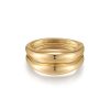 Bracelets Ettika | Double Golden Cuff 18K Gold Plated Bracelet Set