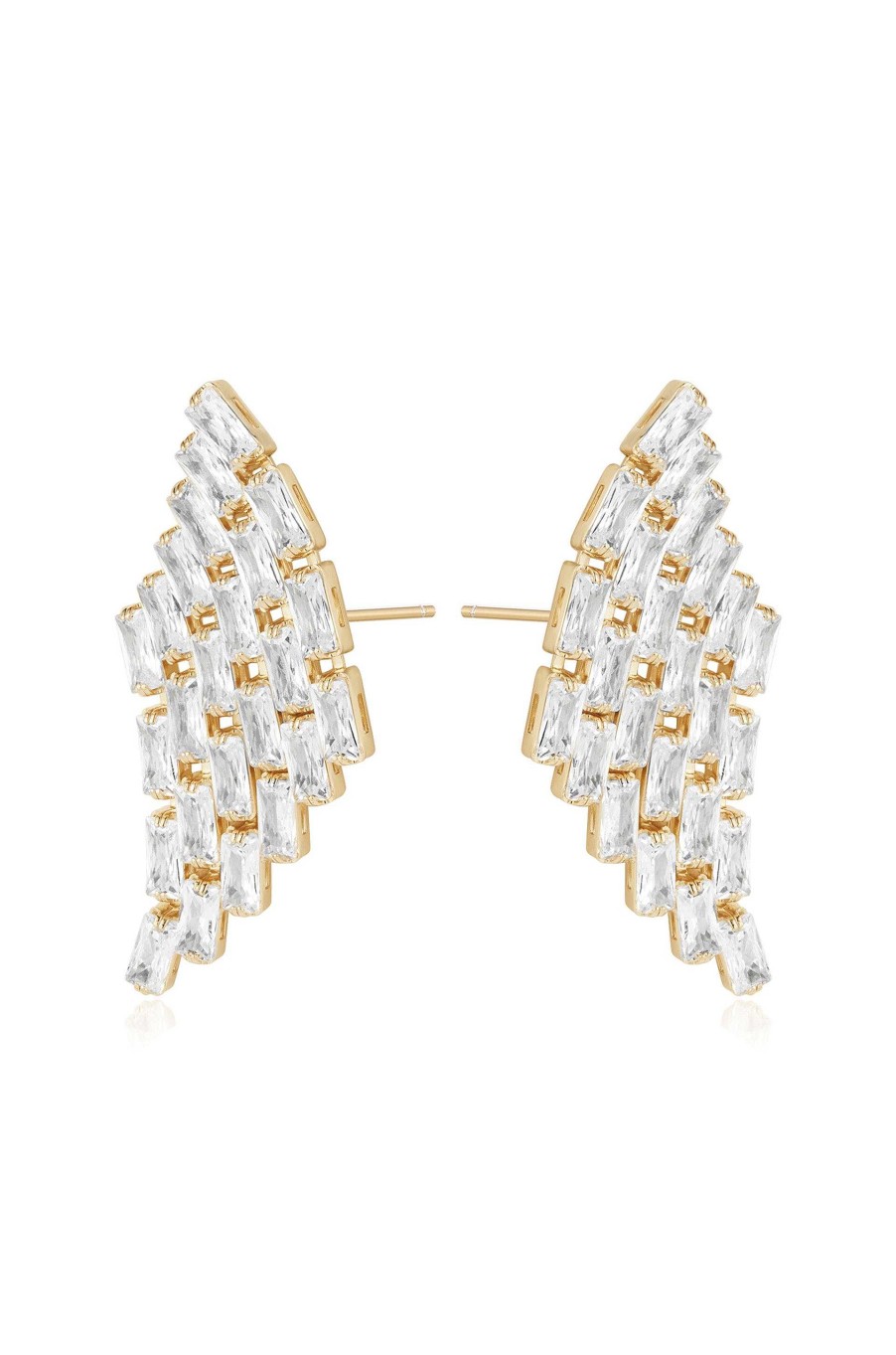 Earrings Ettika | Angel Wing 18K Gold Plated Crystal Earrings