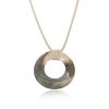 Necklaces Ettika | Iridescent Shell Circle Pendant Adjustable Necklace